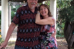 With Debra Hathaway at Santi's home in 2017